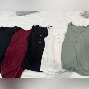 5 maternity tops.